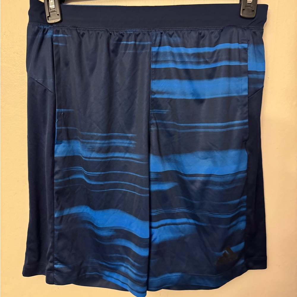 Adidas Blue Striped Athletic Shorts